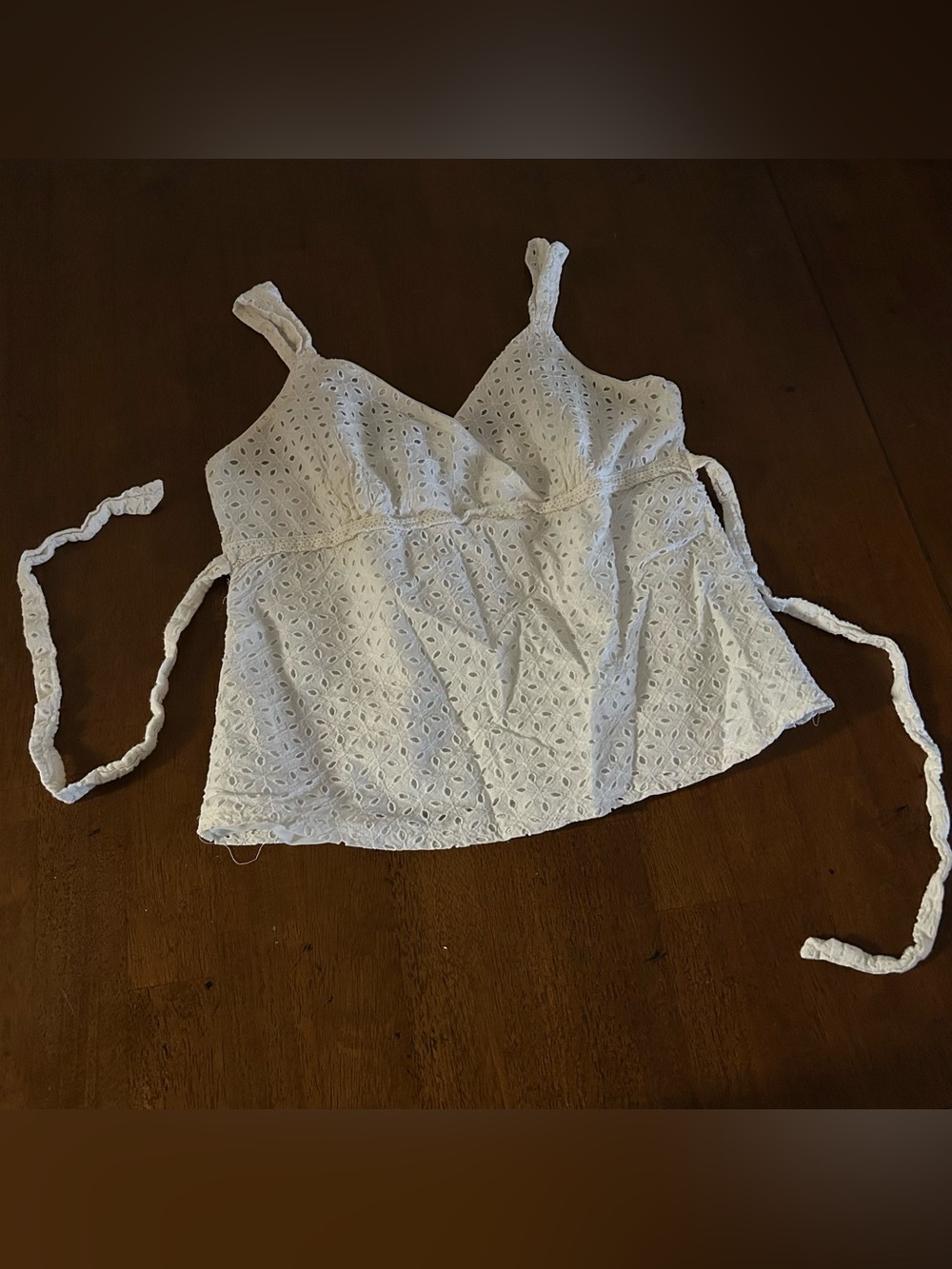 White Eyelet Lace Blouse Top